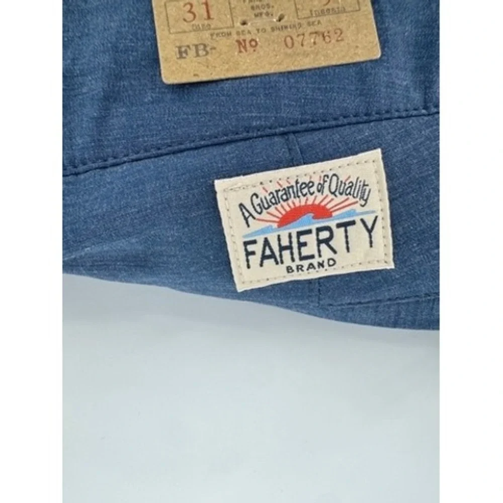 New Faherty All Day Shorts Mens 31 Navy Blue Hybrid Water Repellent Stretch
